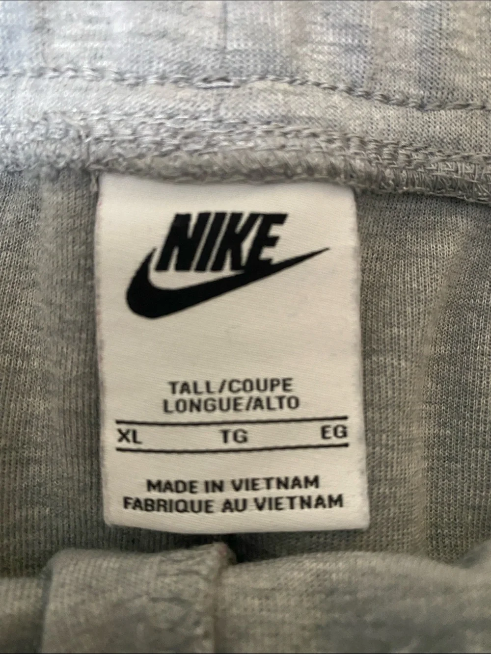 Nike Tech Fleece Light Gray Jogger Sweatpants with Black Drawstring Size - XLT